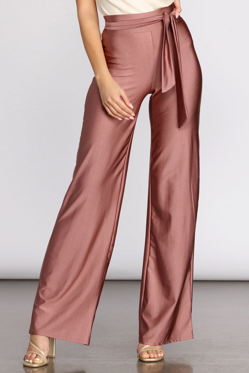 high waisted dress pants with tie