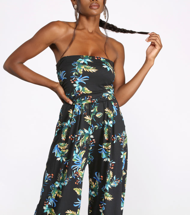 Tropical Floral Sleeveless Wide Leg Jumpsuit & Windsor