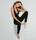 Weekend Vibes Halter V-neck Ribbed Knit Catsuit