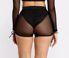 mesh swimsuit cover up shorts