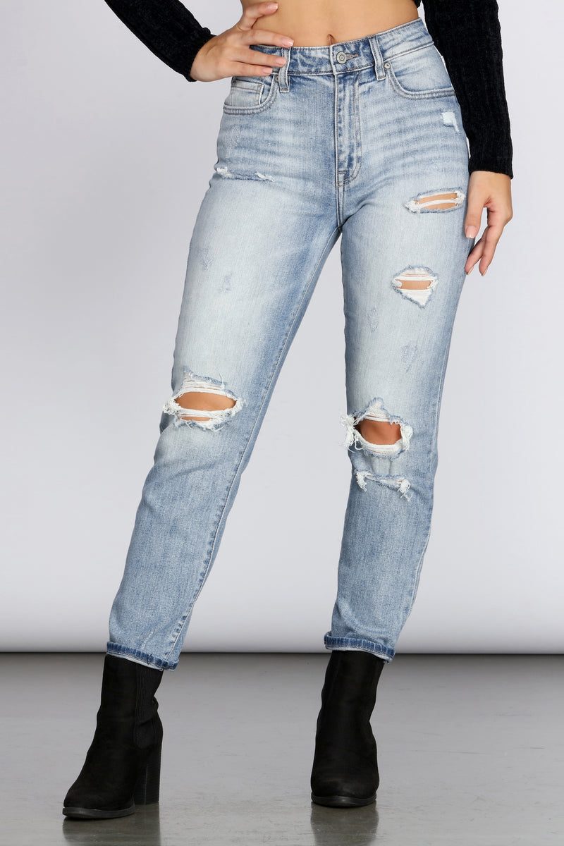 relaxed cropped mom jeans