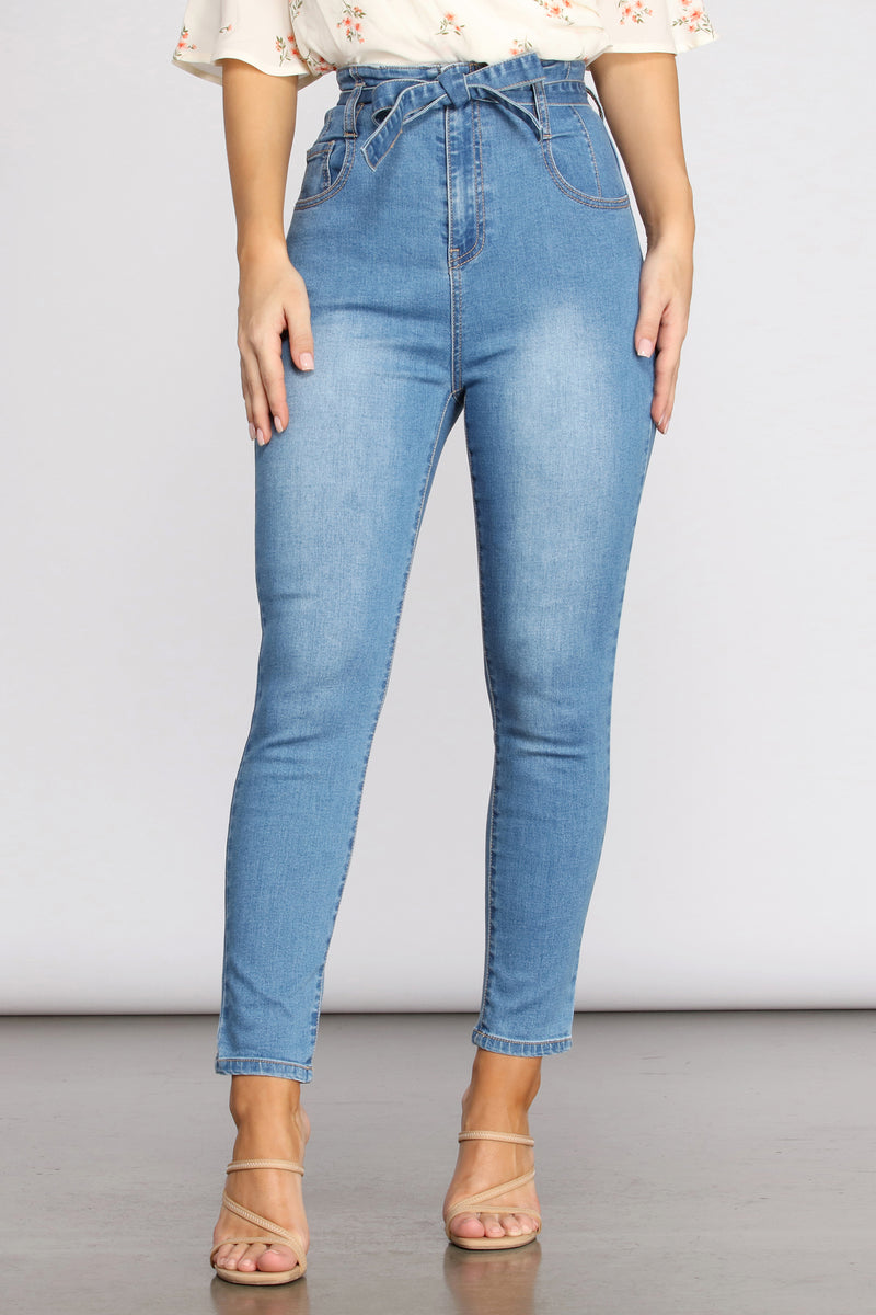 high waisted tie jeans