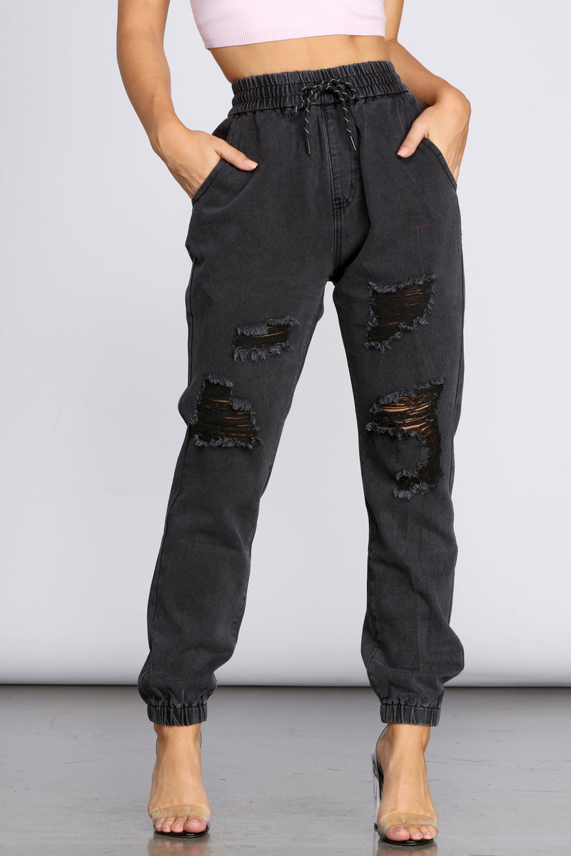 distressed cargo joggers