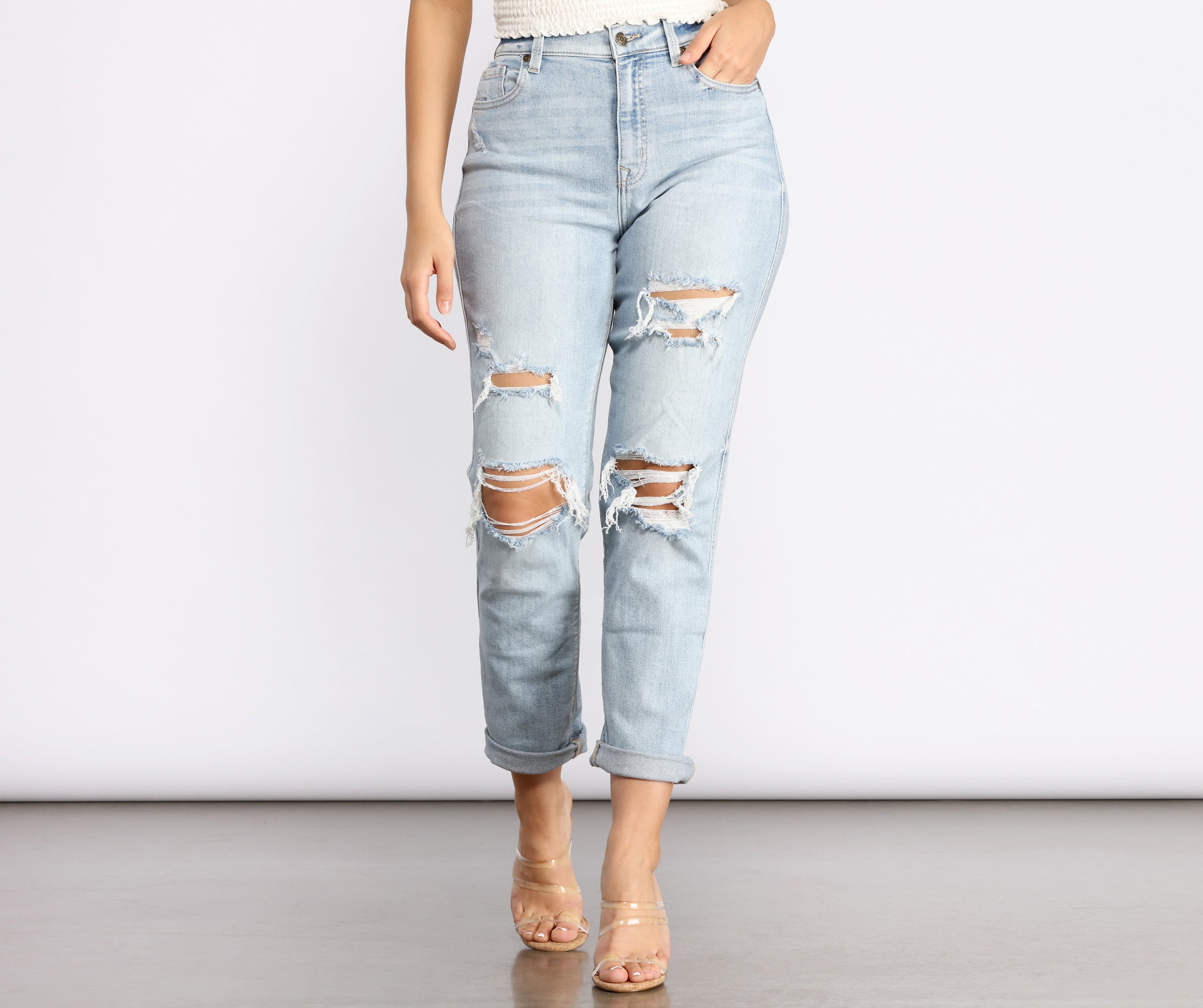 boyfriend jeans high rise