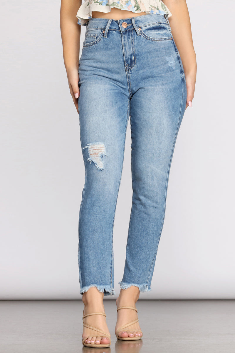 frayed hem jeans