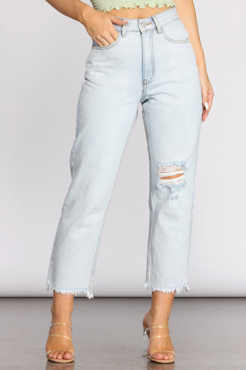 high rise cropped jeans