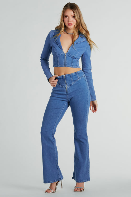 Buy Button Down Bell Bottom Jeans, Bell Bottom Jeans Woman, High Waisted  Jeans, Online in India 