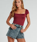 Trendy Impression Acid wash Denim Wrap Skort