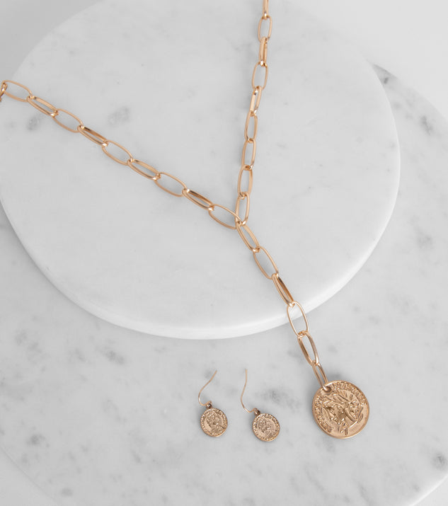 Coin Statement Lariat Necklace & Windsor