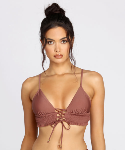 lace up swimsuit top