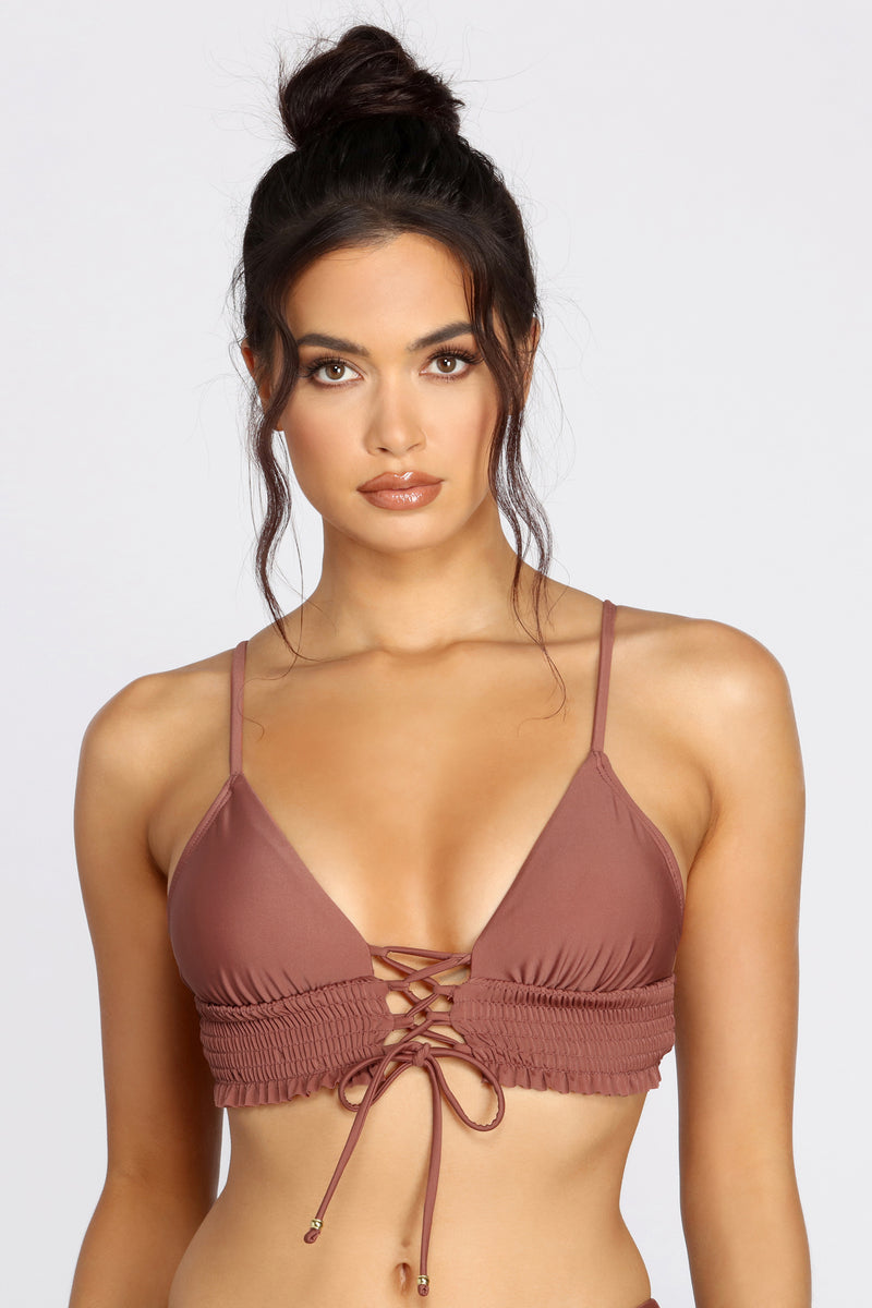 lace swim top