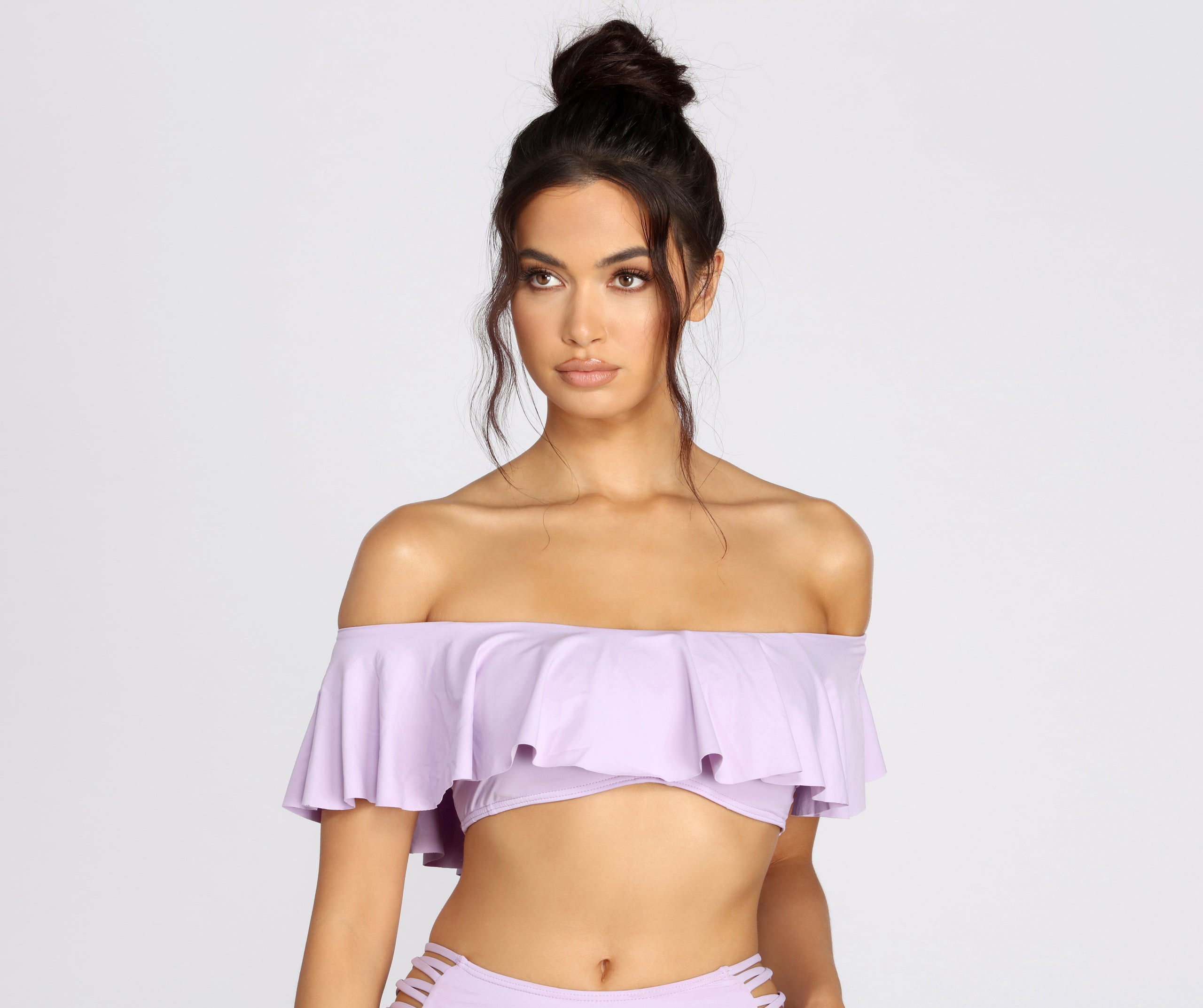 off the shoulder swim top