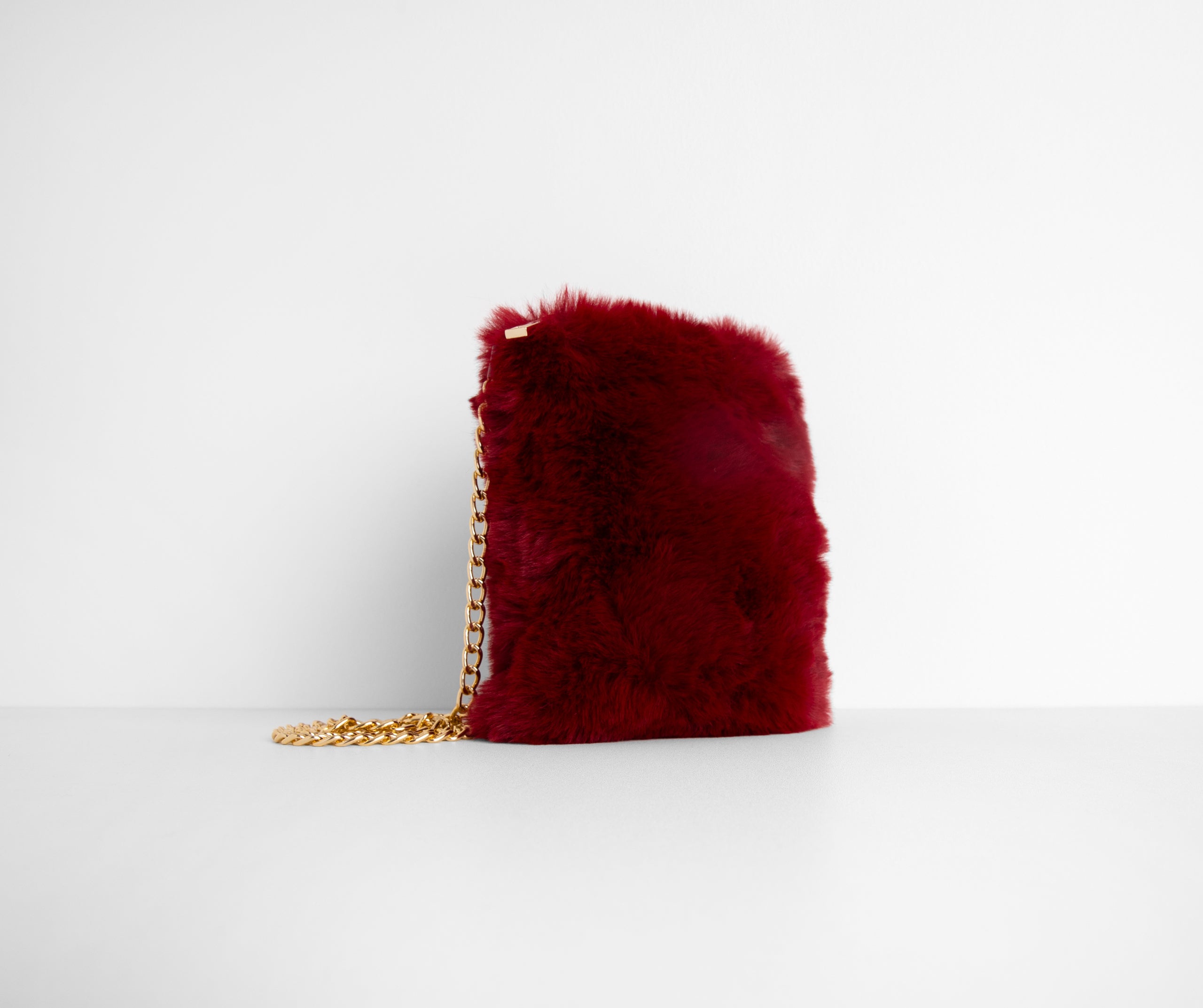 red fur purse