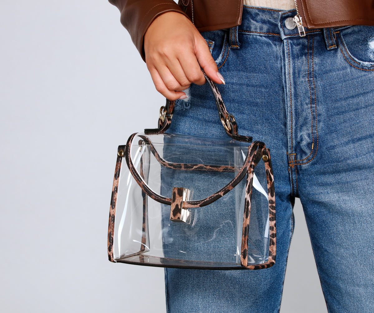 Fierce And Fab Leopard And Clear Crossbody & Windsor