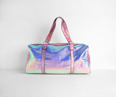 iridescent duffle bag