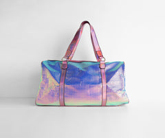 iridescent duffle bag