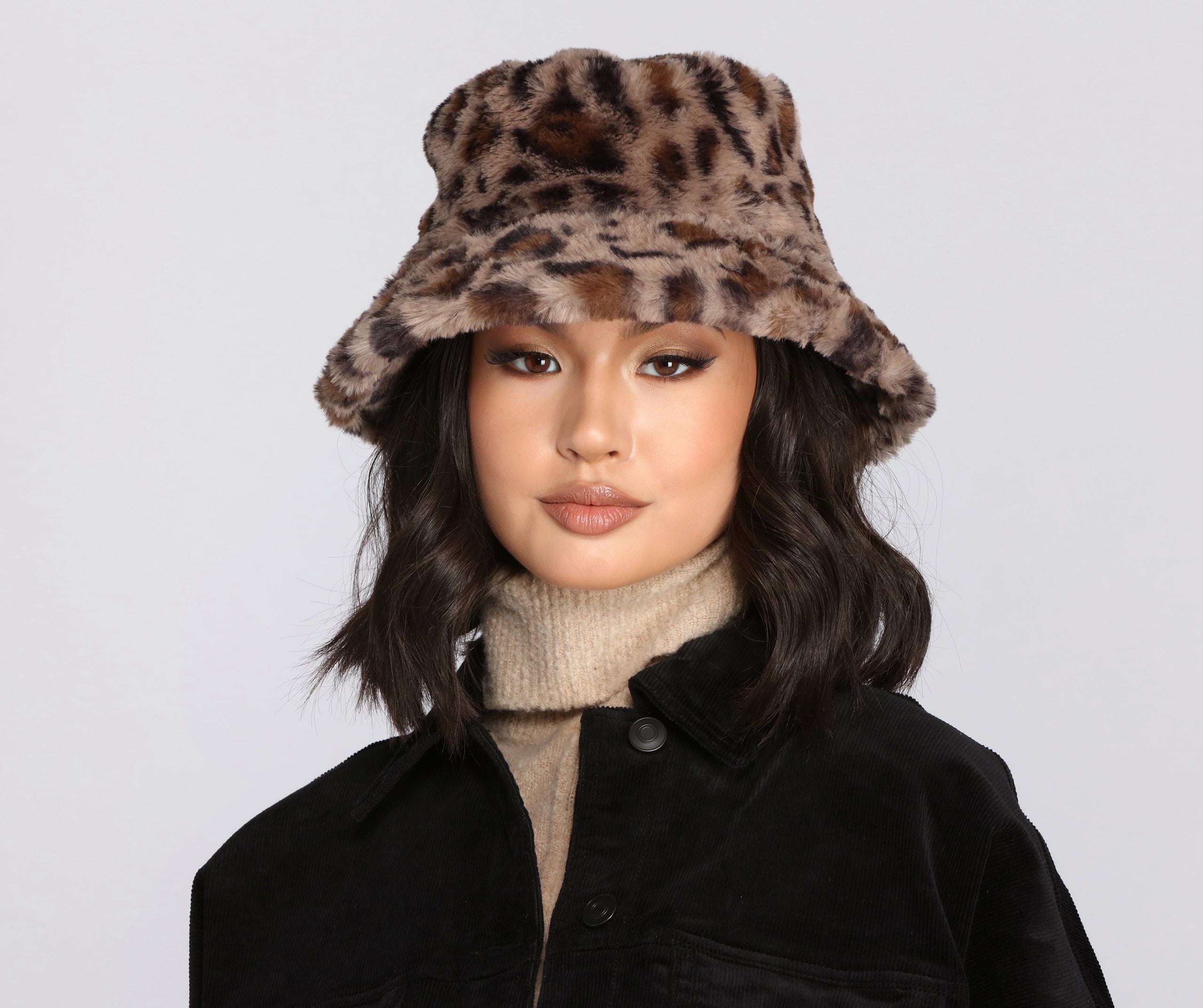 Faux Fur Leopard Bucket Hat – Windsor