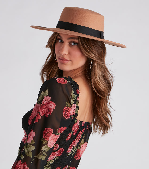 Trendy Stunner Faux Wool Boater Hat | Windsor