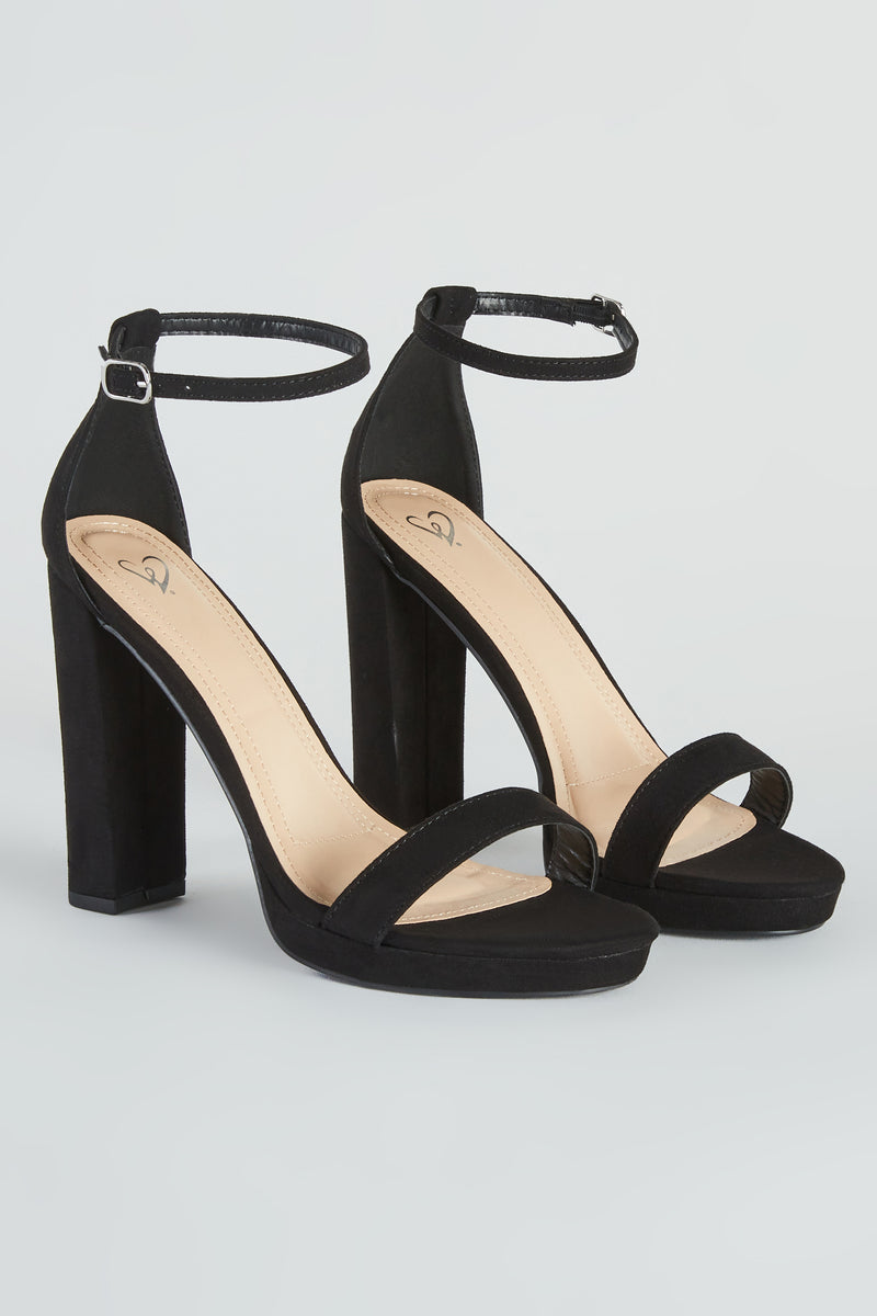 suede black platform heels