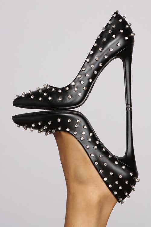 high heels with pearls on them