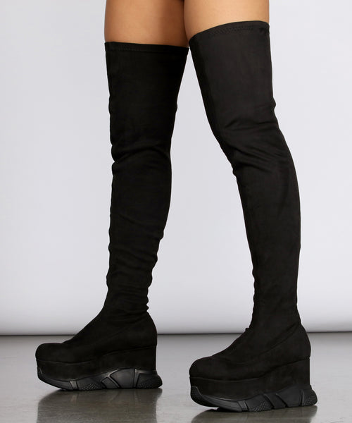 platform boots thigh high