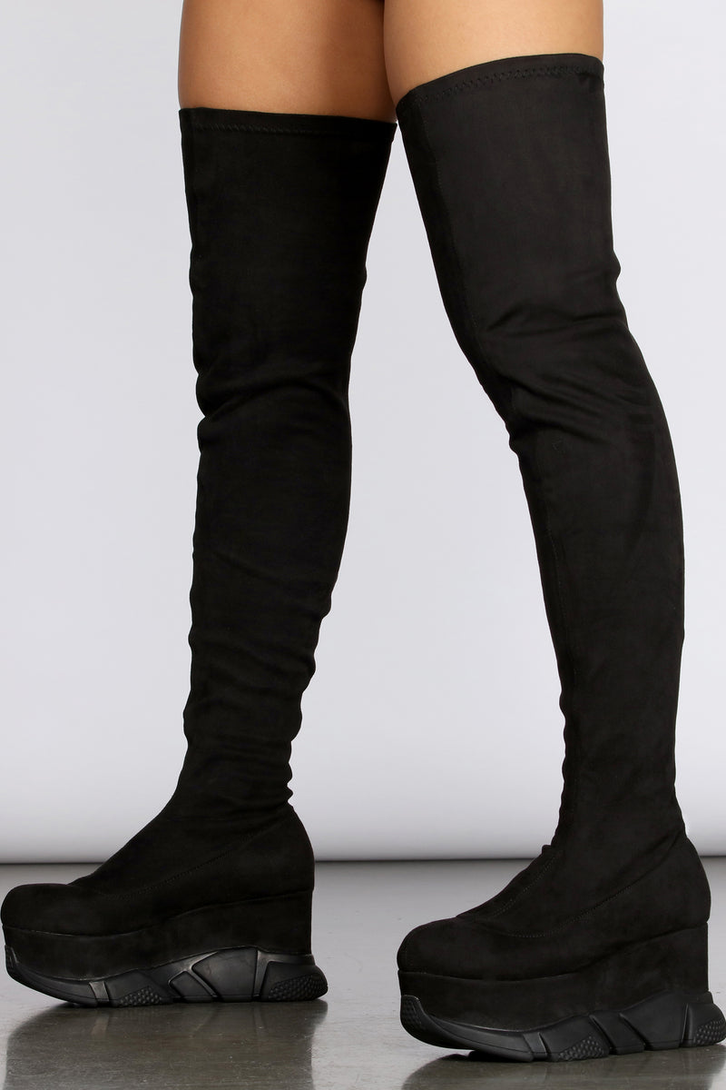 thigh high high heeled boots