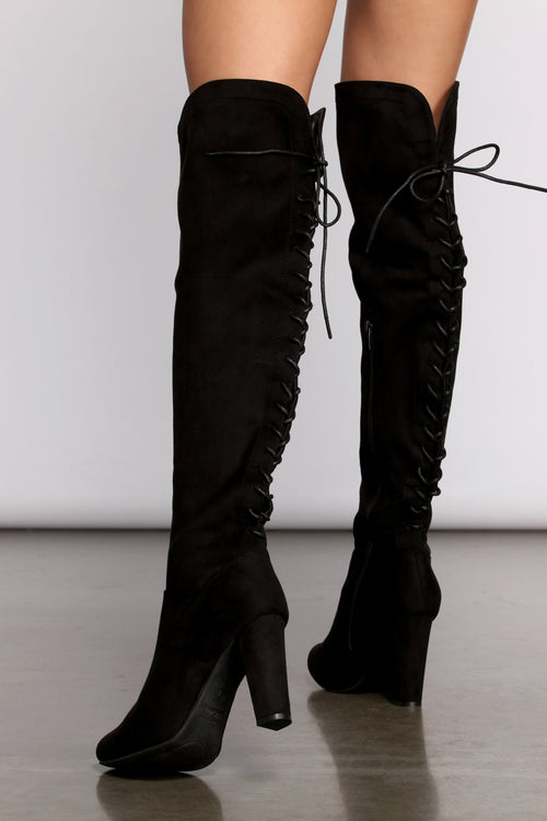 low thigh high boots