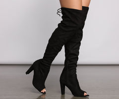 open toe over the knee boot