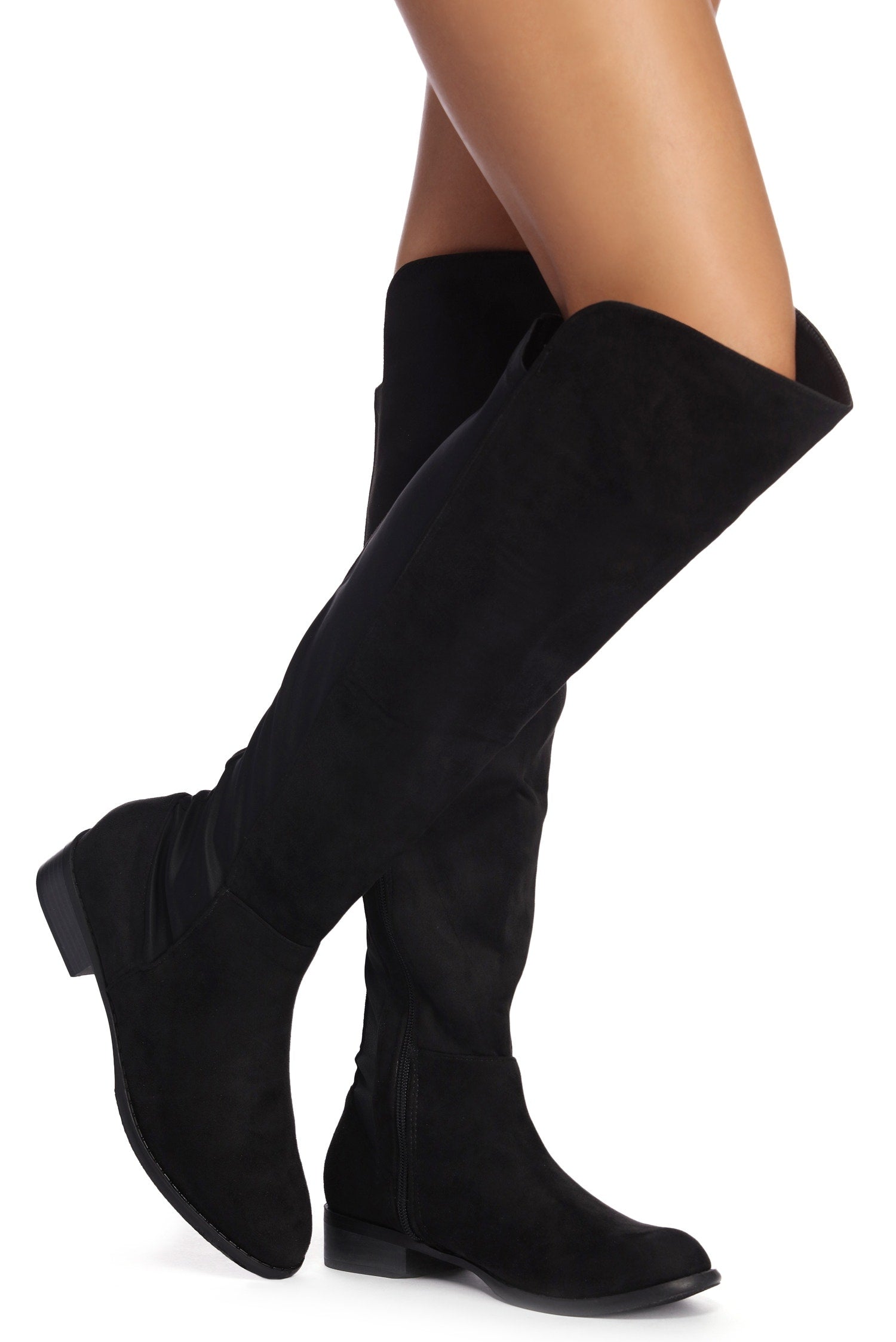 faux suede over the knee boots