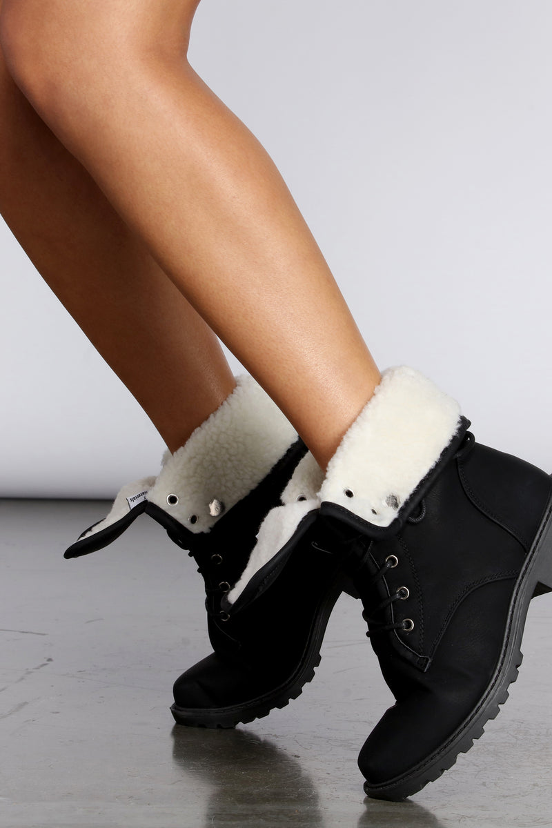 sherpa ankle boots