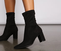 pointed toe sock bootie