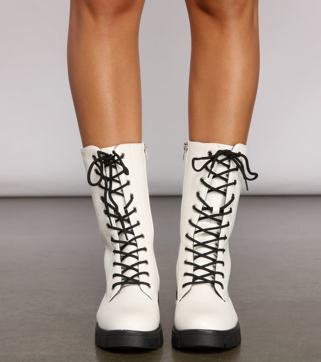 Edgy Trends Faux Leather Combat Boots & Windsor