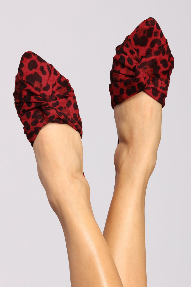 leopard print flat mules