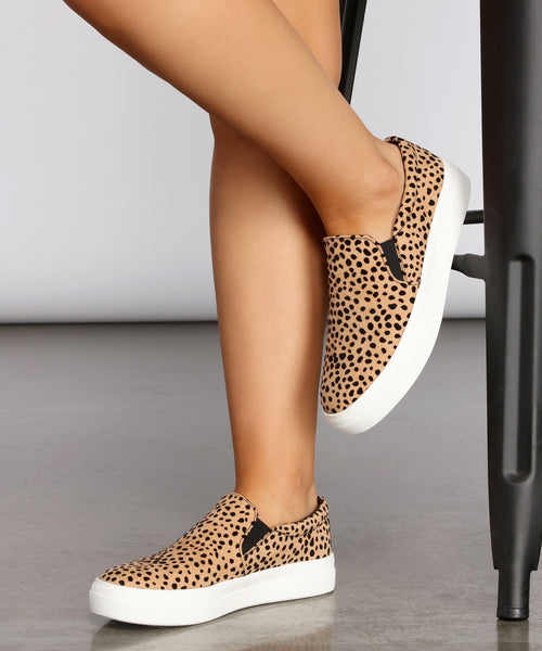 leopard slip on sneakers