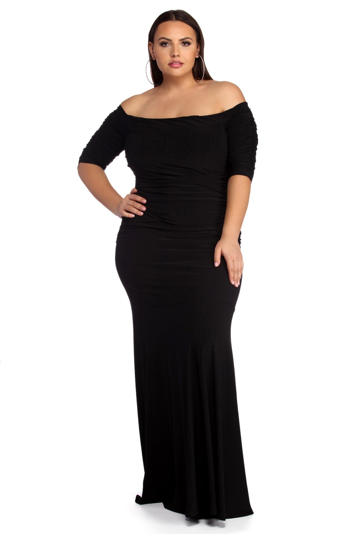 plus size formal dresses with ruching