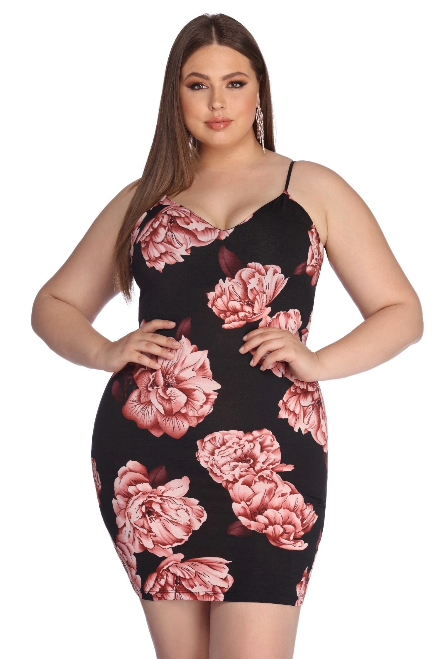 plus floral midi dress