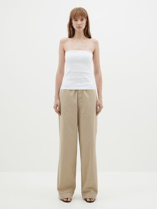 Beige Pleated cotton-twill wide-leg pants, Peter Do #cotton #pants  #cottonpants Much of Peter Do'…