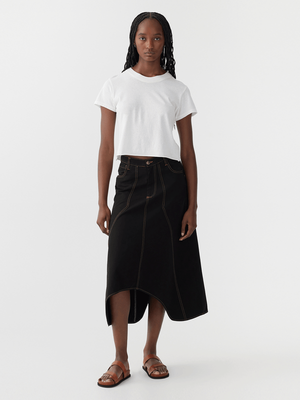 asymmetric viscose jersey skirt