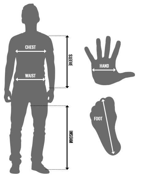 Men's Size Chart Instructions