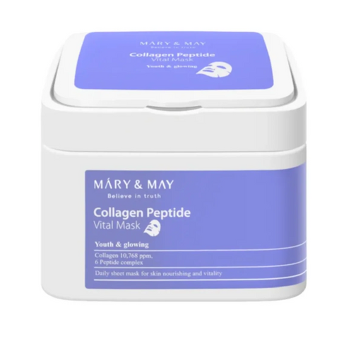 MARY & MAY Collagen Peptide Vital Mask - Korean anti-aging masks for firmer, wrinkle free skin