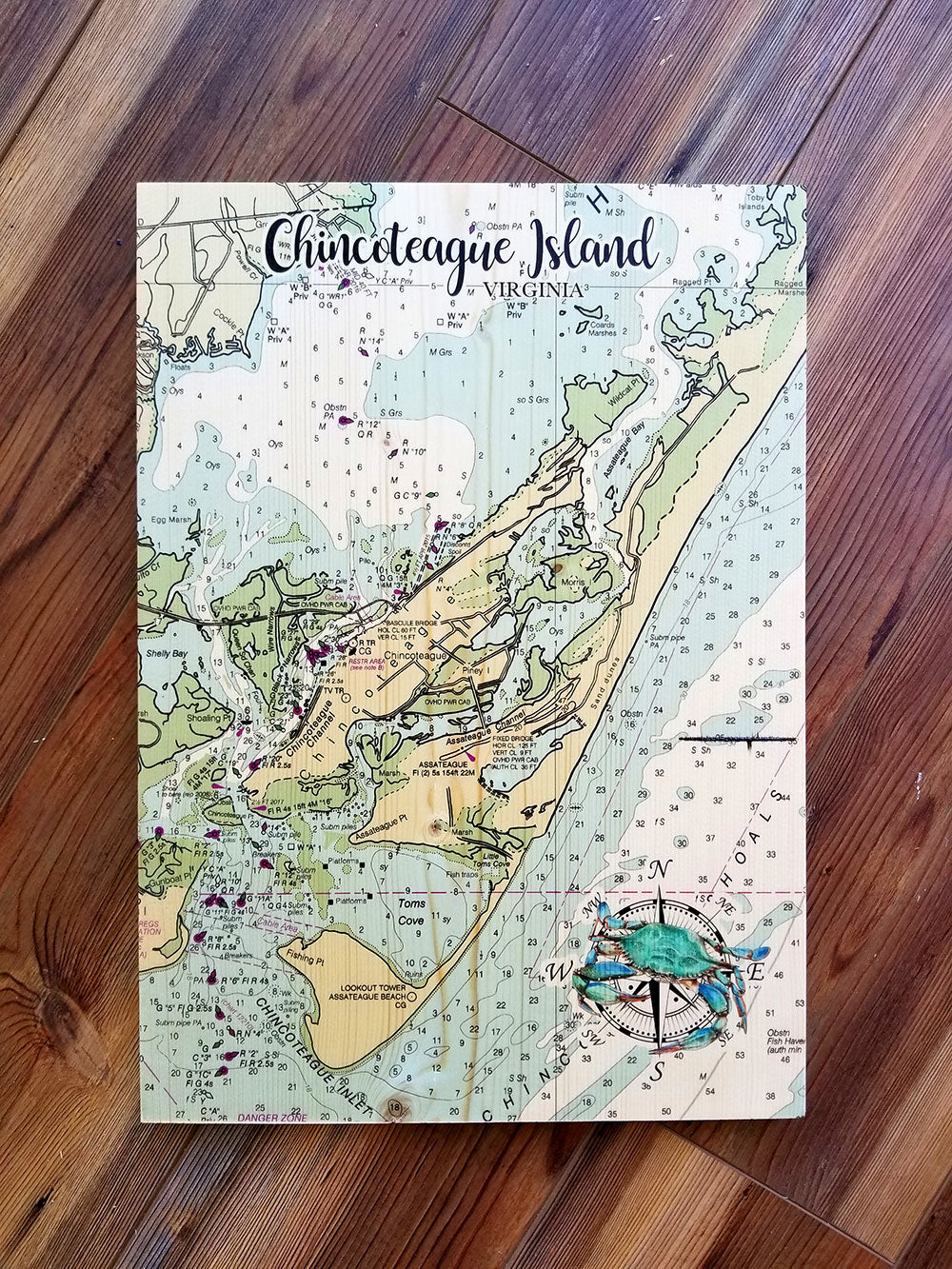 Chincoteague Island VA Plank Map MapMom   Chicoteague Island VI Plank 