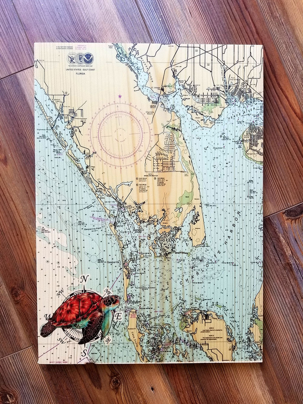 Gasparilla, FL Plank Map MapMom