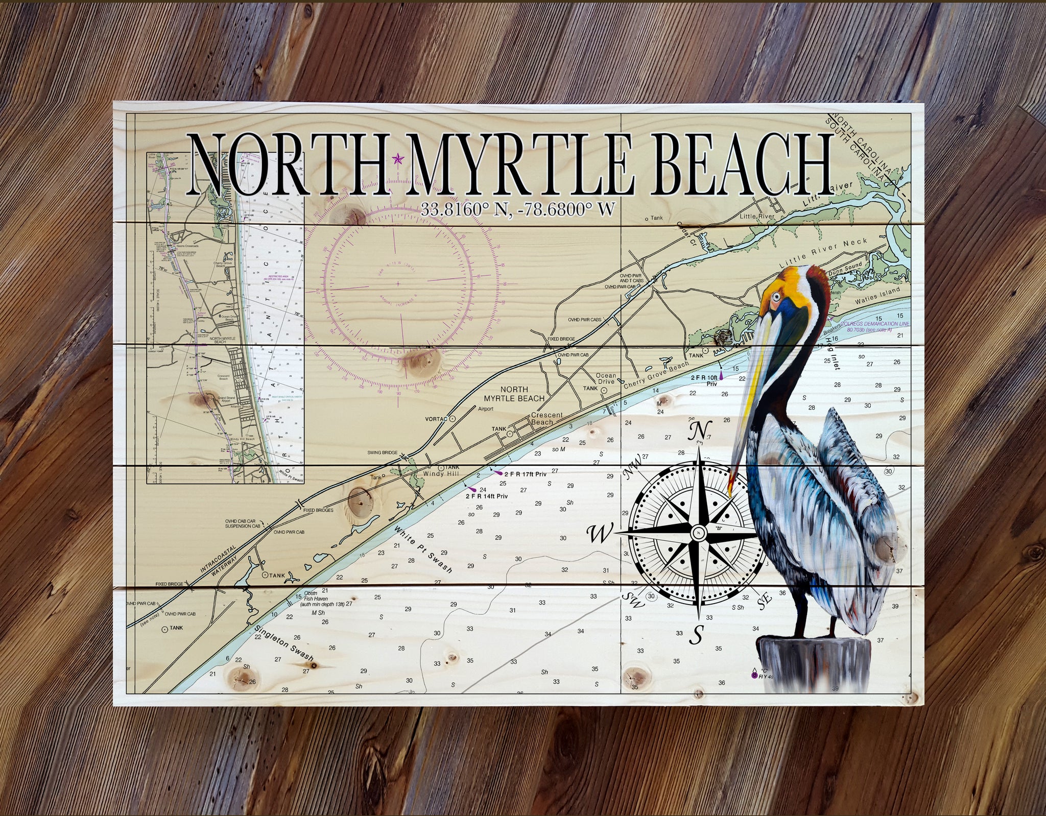 North Myrtle Beach, SC with Pelican Pallet Map