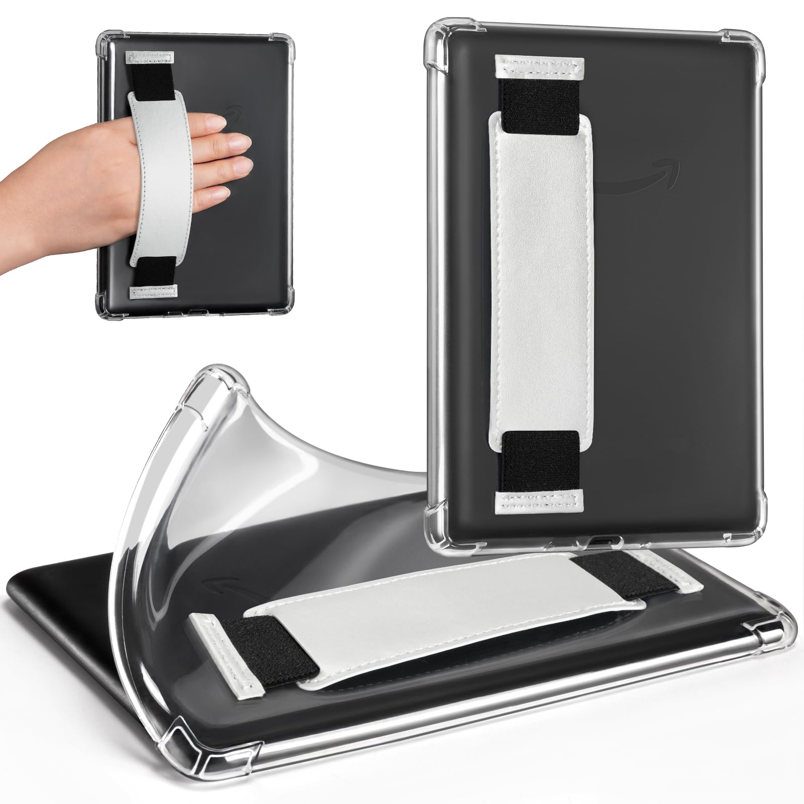 CoBak Hand Strap Clear Case for All-New 7" E-Readers - Lightweight, Scratch-Proof Silicone Back Cover