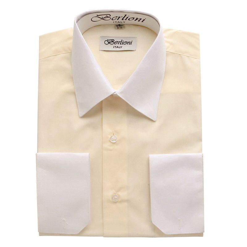 Two-Tone Dress Shirt | N°502 | Off White – Berlioni Shirts