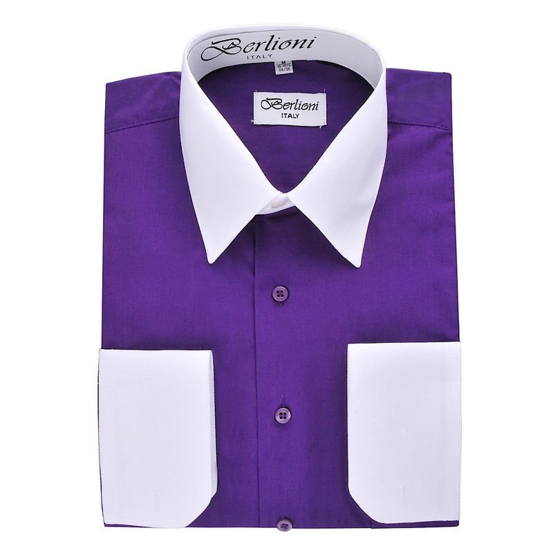 Two-Tone Dress Shirt | N°523 |Purple – Berlioni Shirts