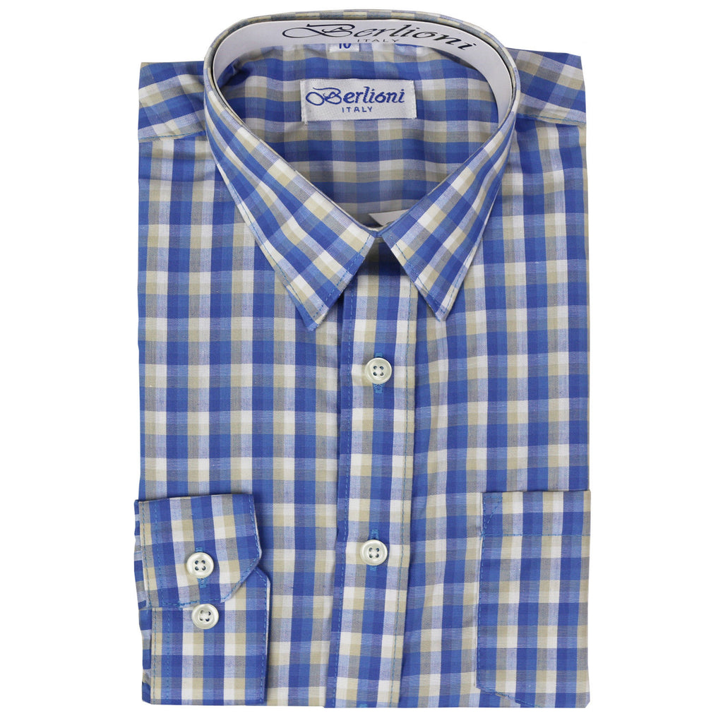 light blue checkered dress shirt