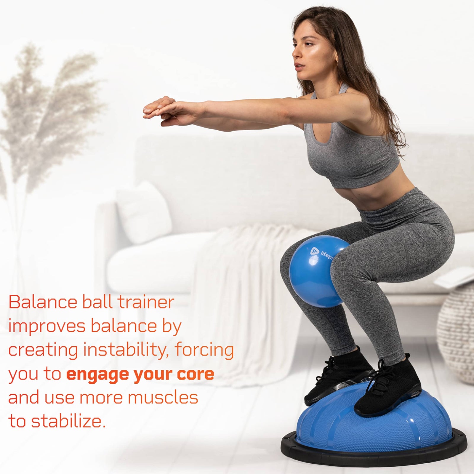 LifePro Horizon Textured Non-Slip Surface Balance Ball Trainer - Barbell Flex