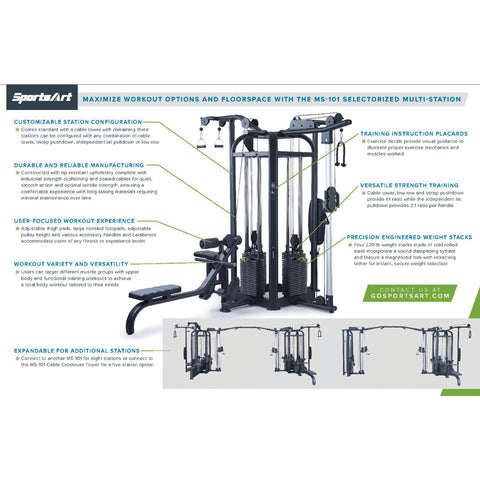 SportsArt Selectorized Exercise Multi-Station Machine - Barbell Flex