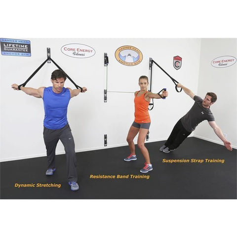 Core Energy Fitness Anchor Gym H2 Unit Concrete Wall-Mounted Functional Training Hardware System - Barbell Flex